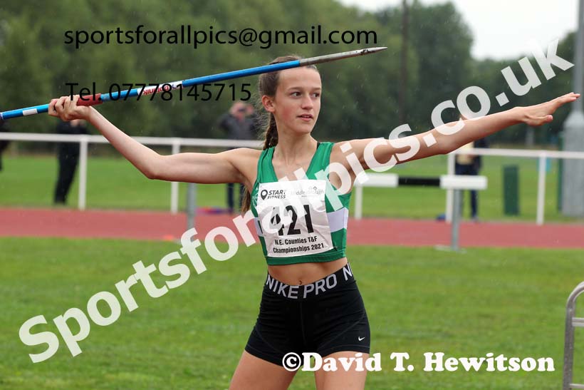 Women and Girls javelin, 2021 North Eastern Track and Field Champs., Middesbrough. Photo: David T. Hewitson/Sports for All Pics